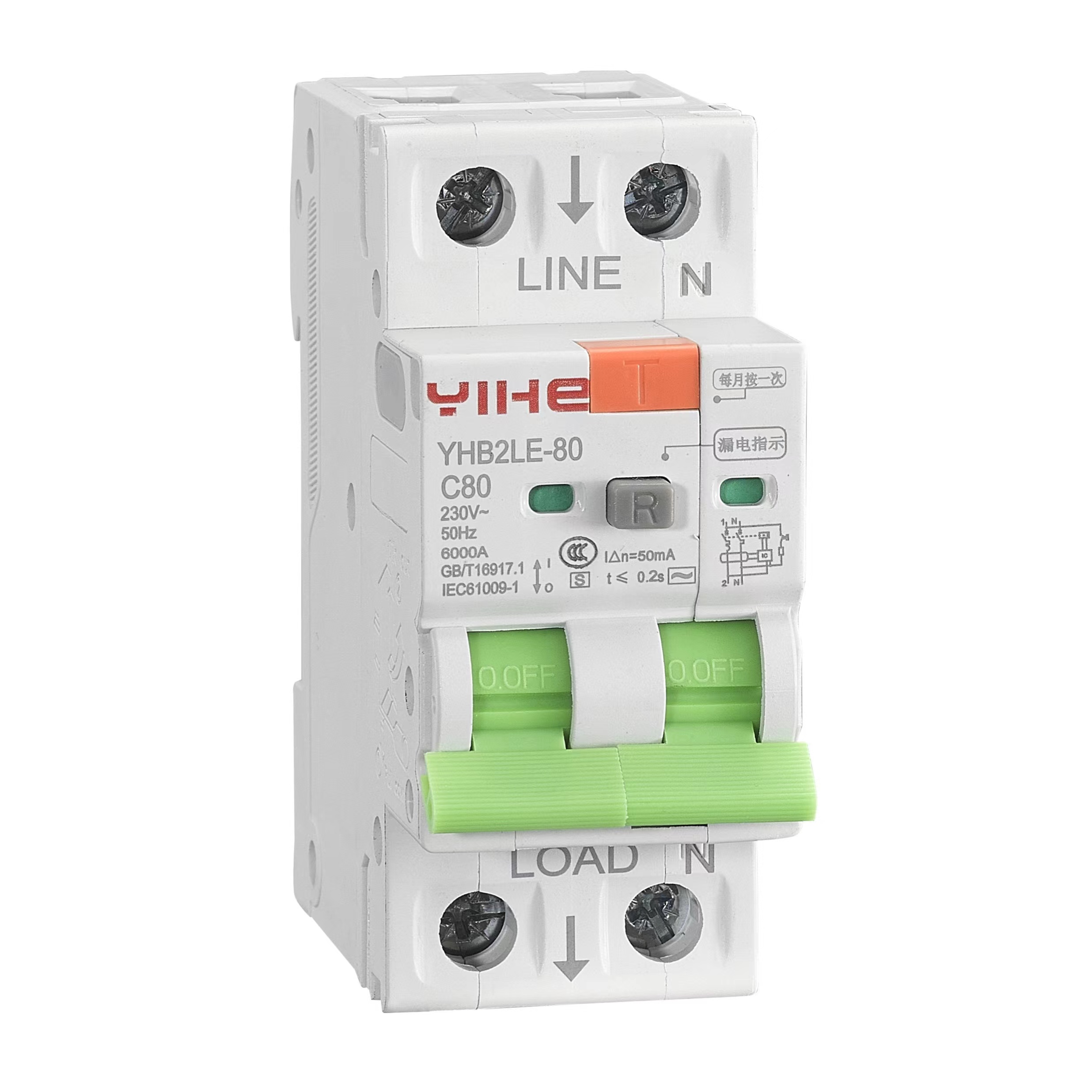 YHB2LE-80 RCBO 2P Band fluctuation